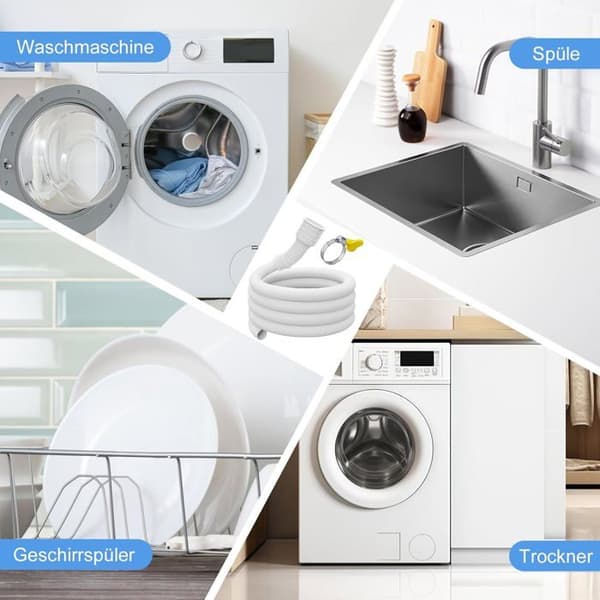 Flexibel frånluftsslang för luftkonditionering med klämma för optimal tätning och hållbarhet (2 m)