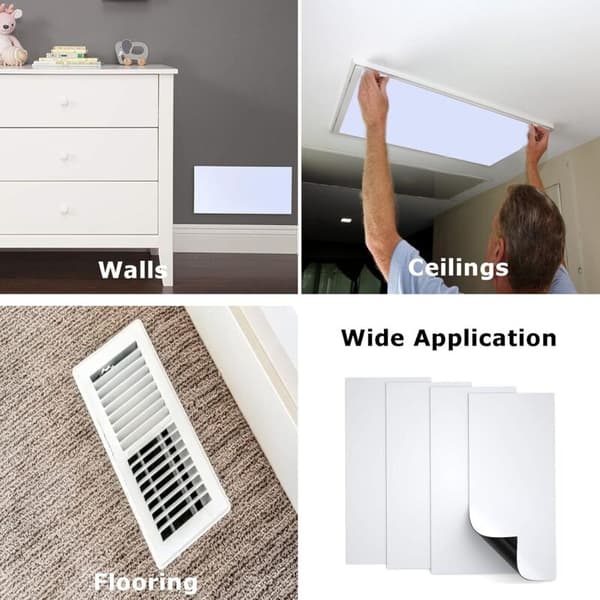 Magnetisk luftventilremsa, 4-pack, flexibla och tjocka magnetiska luftventilskydd för luftventiler eller golvventiler, husbilar, hem