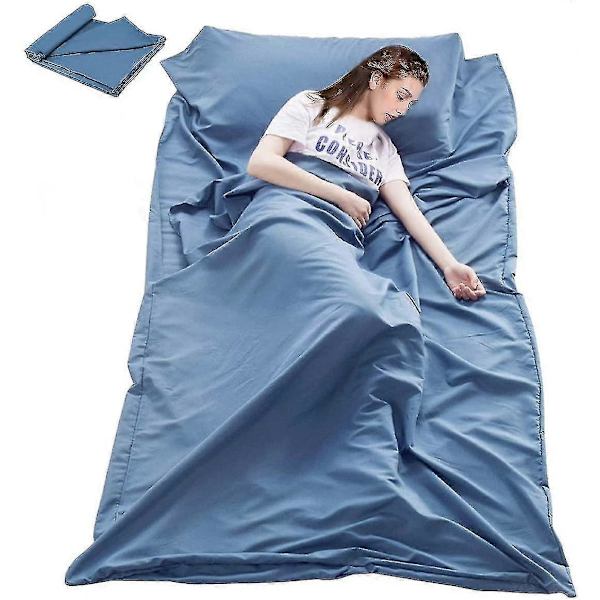 Sovsäcksfoder Resa Camping Lakan Lätt Sovsäck Blue 82.7 x 45 Inch