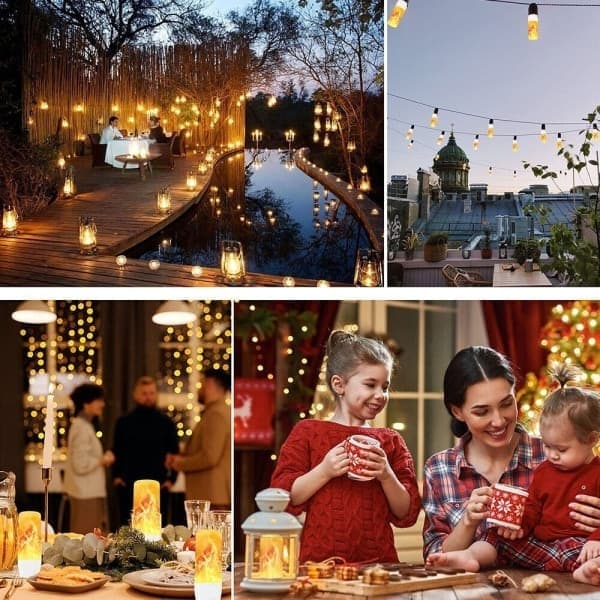 LED-pære med brennende lyseffekt, E14