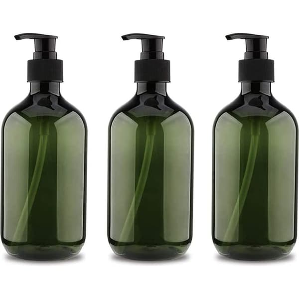 3-delade 500 ml pumpflaskor, schampoflaskor, påfyllningsbara vätskedispensrar, tomma påfyllningsbara pumpflaskor, tomma påfyllningsbara tvålpumpflaskor