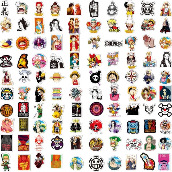 100 stk One Piece klistremerker