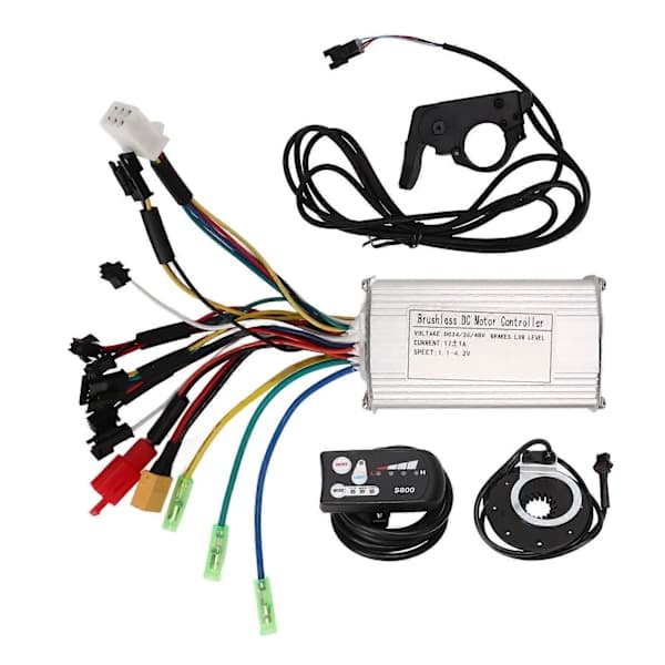 Elcykel Motor Controller Kit Børsteløs Motor Sinusbølge Controller Booster Tommelfingergas Måler 48V