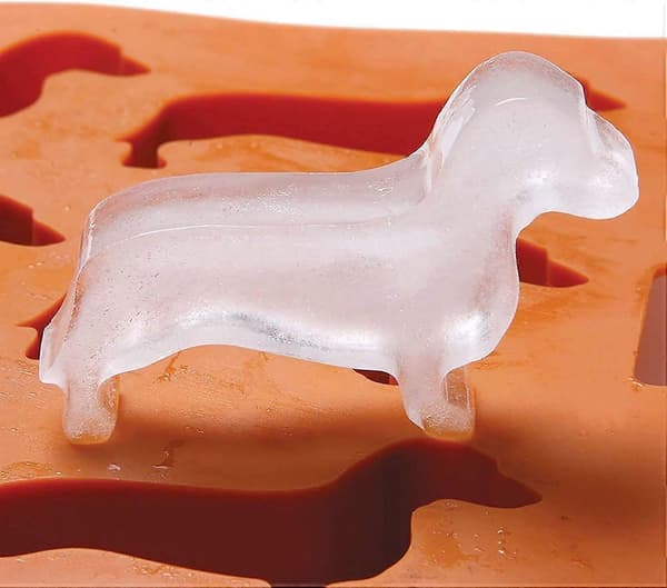 Gravhund Formet Silikone Isterningeforme og Bakke