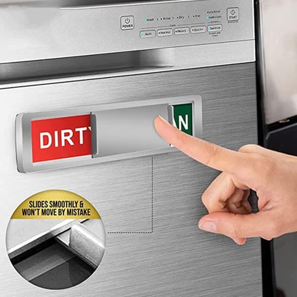 Diskmaskinsmagnet för rena/smutsiga diskar, magnetisk diskmaskinspanel, smutsig/ren indikator magnet, lätt att läsa och placera, diskmaskin..