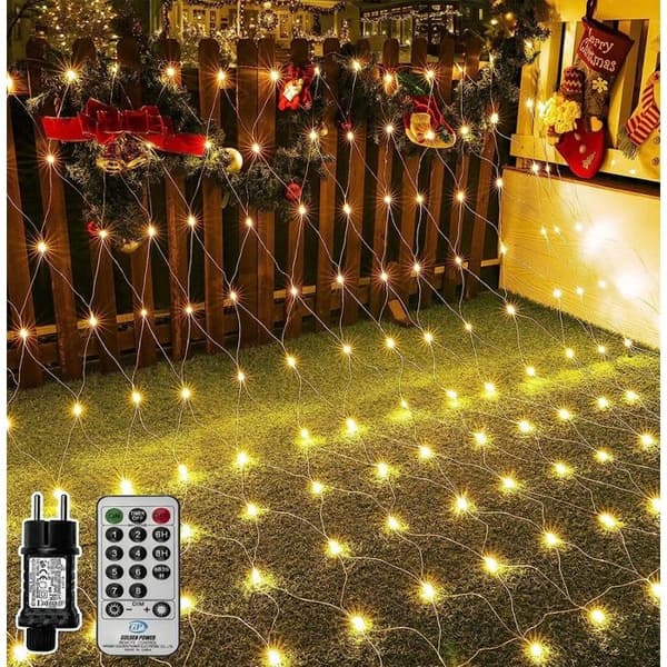 200 LED lyslenke 3 x 2 m – Varmhvit, Vanntett, 8 Moduser, 6t/18t Timer, Fjernkontroll