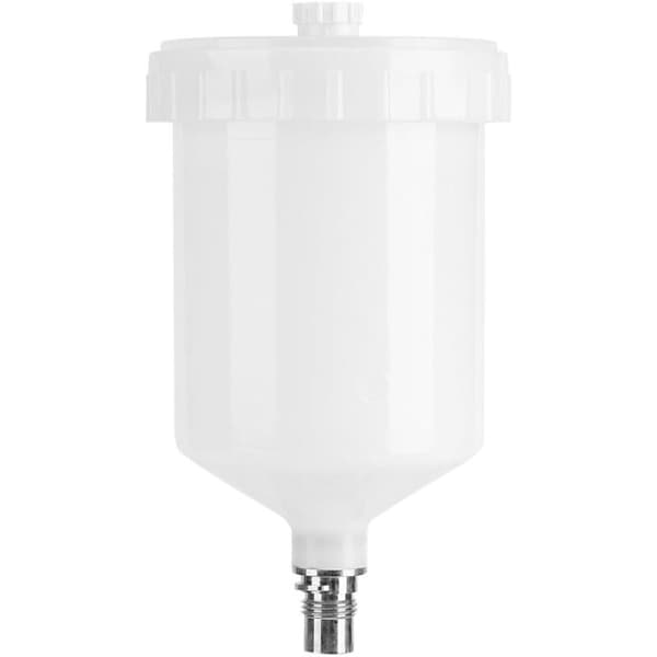 Plastmalingkop, luftgravitationssprøjtemalingspot, gevindforbindelse til sprøjtepistol, 600 ml kapacitet