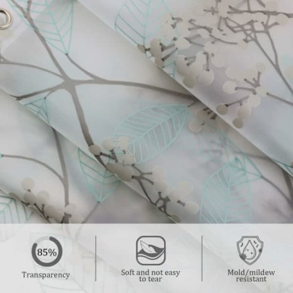 Duschdraperi 180 x 180 cm EVA Transparent duschdraperi, Dusch