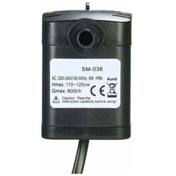 600L/h 8W Dränkbar Vattenpump - Justerbart Flöde - Ultratyst - Keramisk Rotor