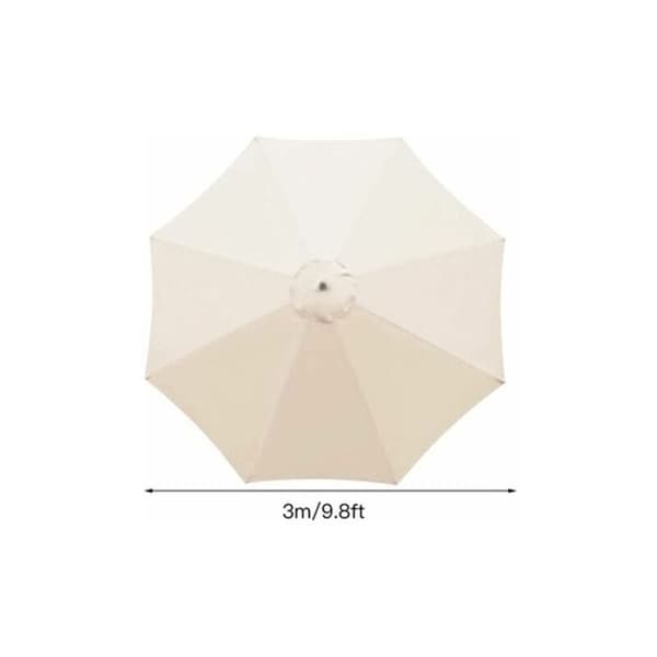 3m parasollskydd, 8 ribbor, beige - UV-beständig vattentät polyester