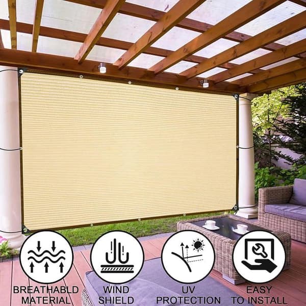 Solseil 2m x 4m - Beige - Høydensitetspolyetylen - UV-bestandig