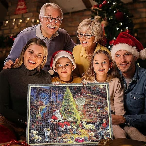 1000-biters julepuslespill nedtelling til jul - 2026 adventskalender-puslespill for voksne og barn