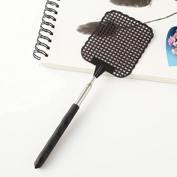 2 stk. fluesmækker, udtrækkelig fluesmækker, justerbar længde 26 til 72 cm (blå + sort)