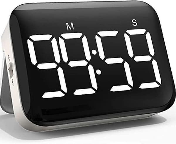 Digital kjøkkentimer - Stor LED magnetisk timer med nedtelling og opptelling, 2 lysstyrker, justerbart volum, enkel å bruke for matlaging, og for barn og eldre