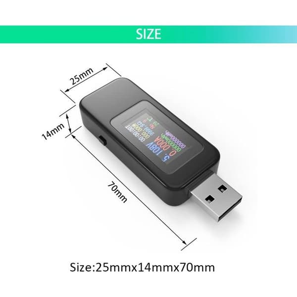 USB-testeri volttimittari USB-yleismittari jännitetesteri jännitevirran testeri USB-tehomittari