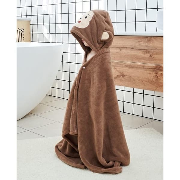 Babybadehåndkle med hette, stort, mykt, absorberende, teppe, badekåpe, dusjponchohåndkle for barn, spedbarn, småbarn