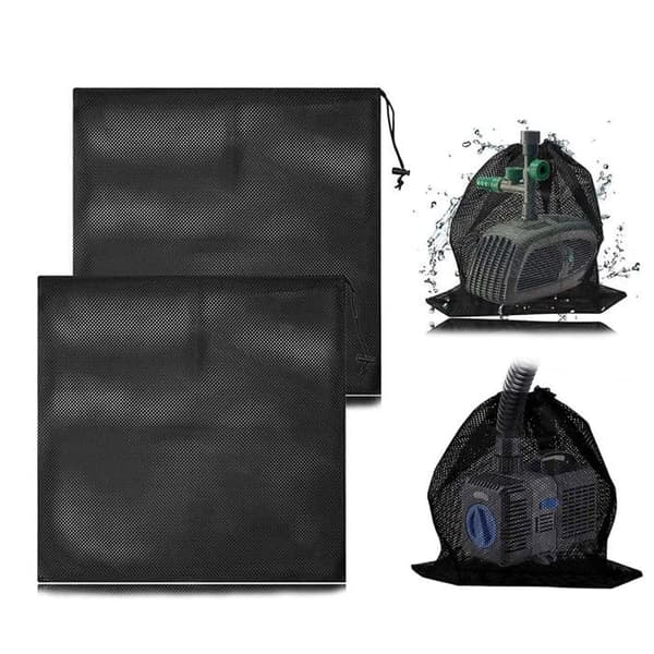 45 x 45 cm Pumpe Netpose (Pakke med 2) - Sort - Polyester - Genanvendelig Snøre