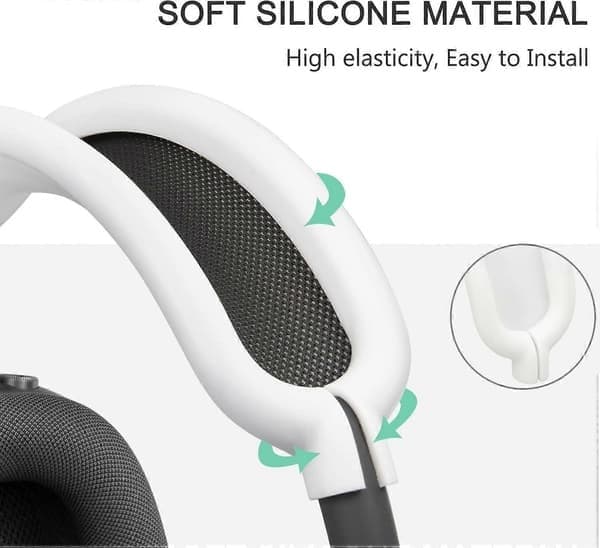 Beskyttelsessett for AirPods Max, hodebåndsdeksel + TPU-deksel + silikonøreputer, svettesikre tilbehør, lett vaskbart