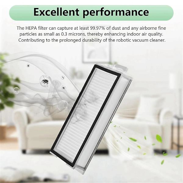 4-pak Vaskbart Filter til , +, Max, Max+, Q5 Pro, Q5 Pro+, Q8 Max, Q8 Max+ Robotstøvsuger HEPA Filter