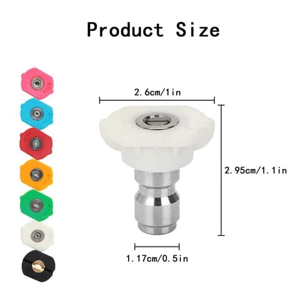 7-delt 1/4\" turbodysesæt til højtryksrensere – rustfrit stål, messing, harpiks