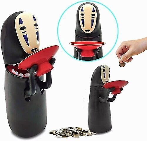No Face Man Ät Mynt Spargris Kaonashi Spargris Leksak för Barn - Japansk Version