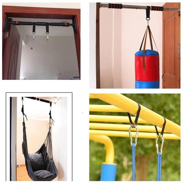 Kit med 2 trädgungsremmar, 25 cm - nylon & stålkarbinhakar, 100 kg