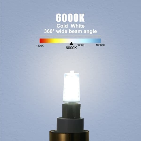 6-pak 5W G9 LED-pære, svarende til 40W halogenpære Hvid 6000K