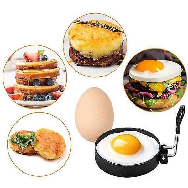 Stekte egg- og omelettformer i rustfritt stål - 4 deler