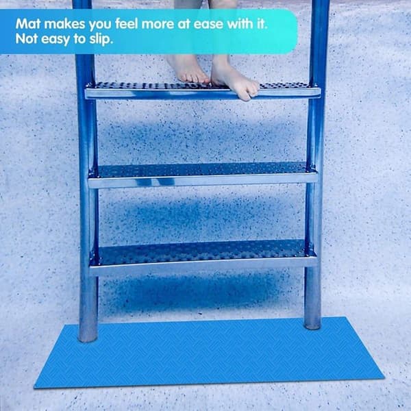Halkfri PVC-poolstege matta 90 x 23 cm - set om 2, skyddande foder, tvättbar