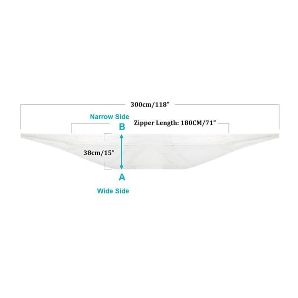 300 cm Aircondition Forseglingsdug - Hvid - Universal - Nem Installation