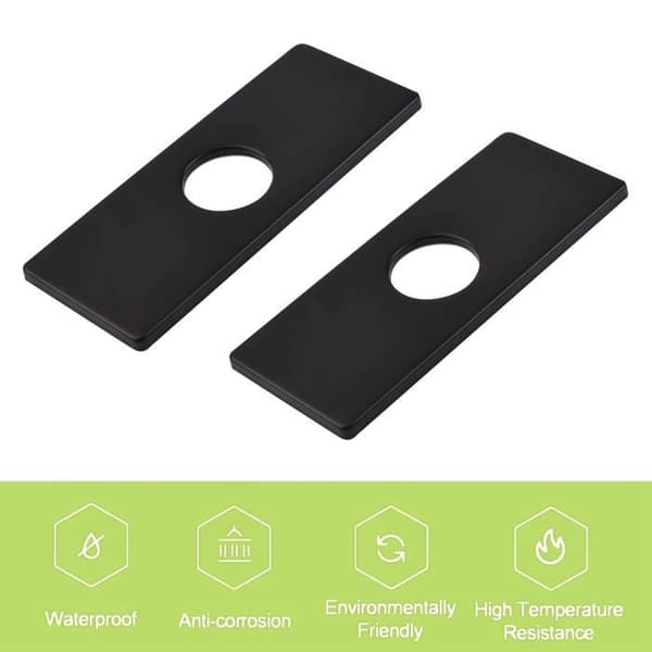 Sort deksel i rustfritt stål for kran 16 x 6,5 cm for enkelthullsvask – 34,5 mm indre diameter