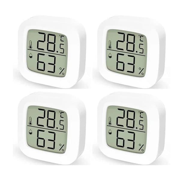 Innetermometer Sett med 4 Digitale Termometer Hygrometre for Hjemmet, Digitalt Termometer for Soverom