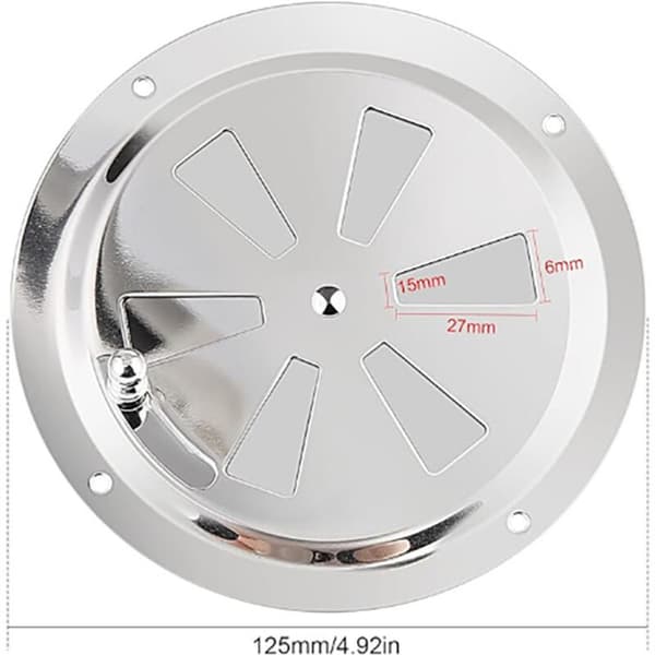 Rund Ventilationsrist, 2 Stykker, Rund Luftventil, Justerbart Ventilationshul, 125 mm Rustfrit Stål Indgående Luft Udsugningsrist