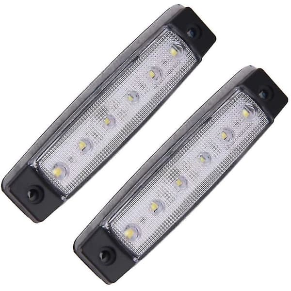 12V 6 LED tilhengerposisjonslys, baklys, sidemarkeringslys, blinklys, instrumentbelysning (hvit)