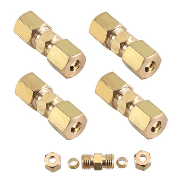 Set med 4 bromskabelanslutningar för bromsledningar - 4,75 mm - Galvaniserad koppar