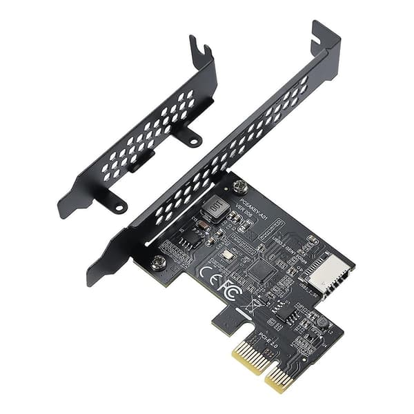 PCI-e 1x till Usb 3.2 Gen1 5gbps Typ-e A-nyckel Expansionskort, Frontpanel Typ-c Gränssnitt för Stationär Dator Svart