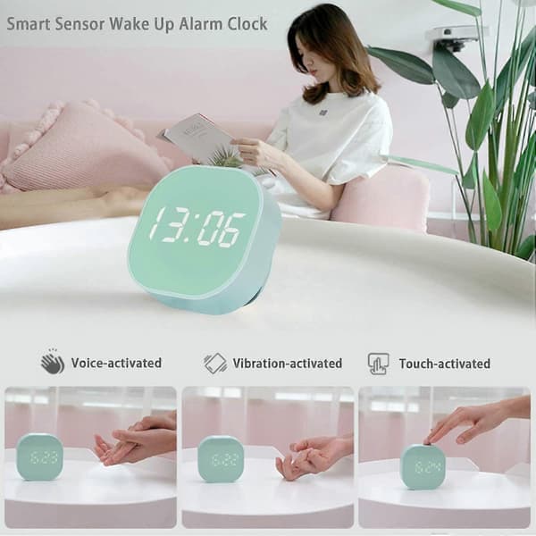 Digital väckarklocka Multifunktionell magnetisk LED Smart Sensor Söt väckarklocka för barn --- Rosa