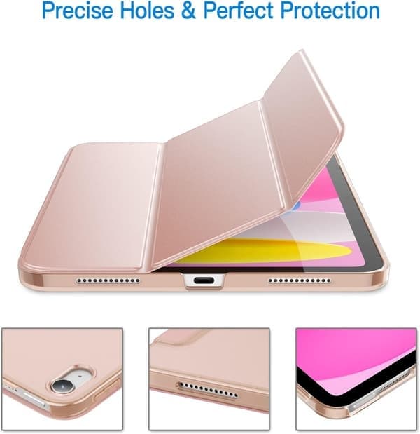 iPad (A16) 11./10. generasjon (2025/2022), Slim Stand Hard Case Back (Rosegull)
