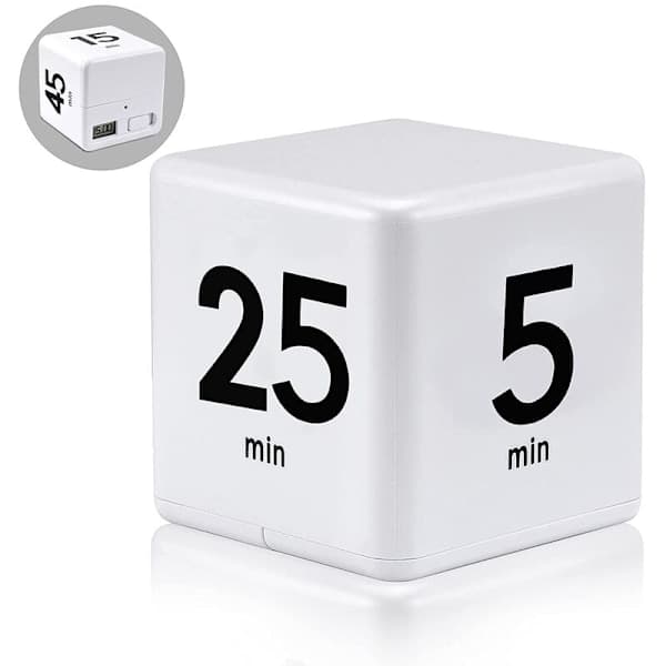 Firkantet Timer Køkkentimer Tidsstyringstimer Tyngdekraftssensor Flip til Tidsstyring og Nedtælling 25-5-45-15 Minutter