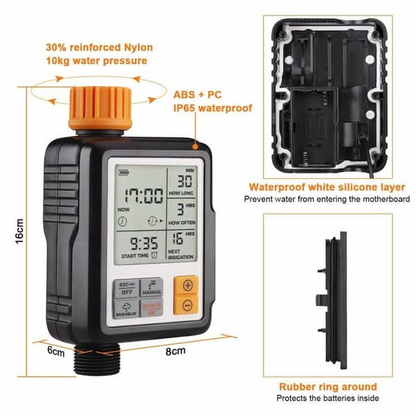 Vanntett automatisk dryppvannings-timer - Multifunksjonell timer (oransje)