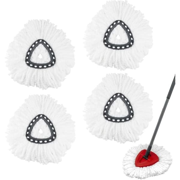 4 erstatningsmopphoder for Vileda-mopper, hvite reservedeler for Vileda Turbo-mopper, mopphoder for Vileda-mopper