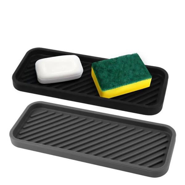 Droppmattor, 2-pack - Silikon, 22,8 x 9 cm - Halkfria - Randiga