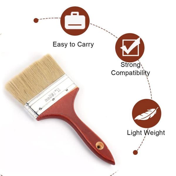 12,7 cm flat pensel - lofri silkehår - brede overflater - ergonomisk håndtak