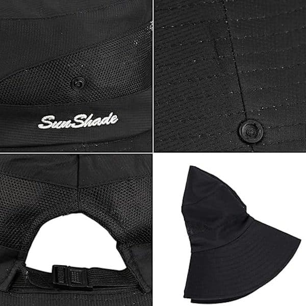 Kvinders UV-beskyttelse - Sammenfoldelig mesh-solhat med bred skygge og hestehalehul