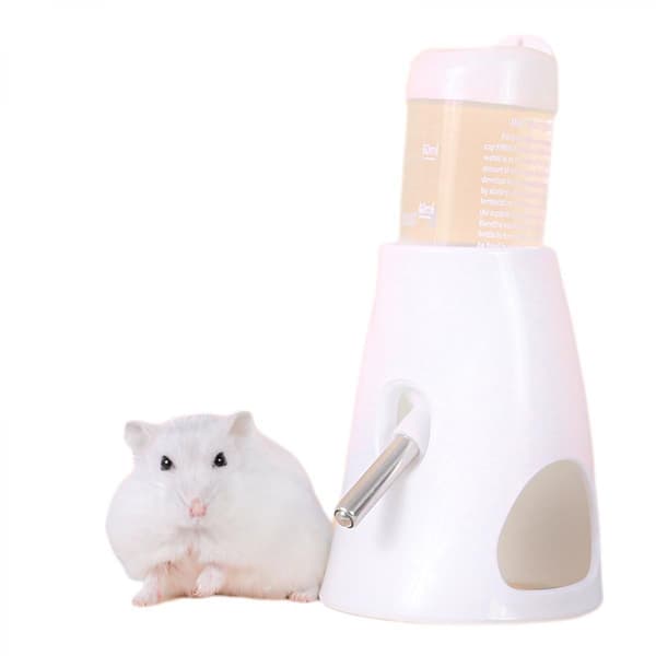 Hamster Automatisk Vandflaske Drikkefoderdispenser Flaske 80ML med Foderstation skål Kæledyrsbeholder til Små Dyr
