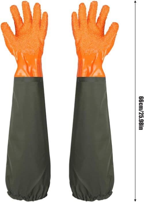 Långa gummihandskar, 70 cm - Vattentäta - Elastisk mudd - Kemikaliebeständiga