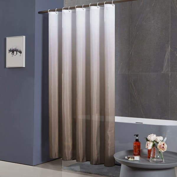 Duschdraperi 200×200 cm Taupe gradient - Anti-mögel, vattentät polyester (+12 krokar)