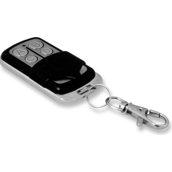 Sett med 4 universelle fjernkontroller for automatiske dører, 433,92 MHz frekvens, fast kode