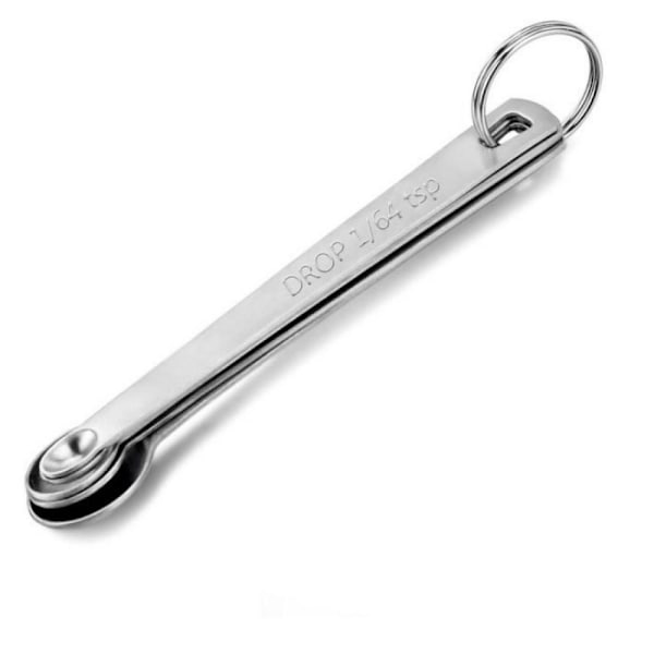 5 st mini-måttskedar i rostfritt stål, små måttskedar lätta att läsa 1/4 tsk, Dash 1/8 tsk, Pinch 1/16 tsk, Smidgen 1/32 tsk