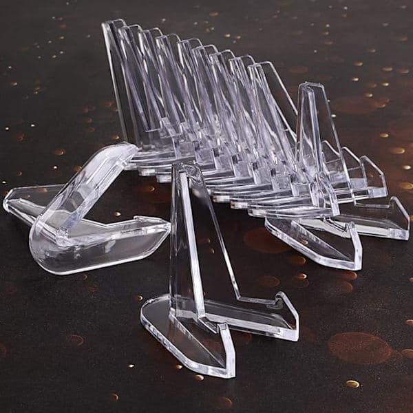 12-pak Akryl Staffeli Stand - Gennemsigtig Mini Mønt Display Holder, Samleobjekter Display Stand til Luft
